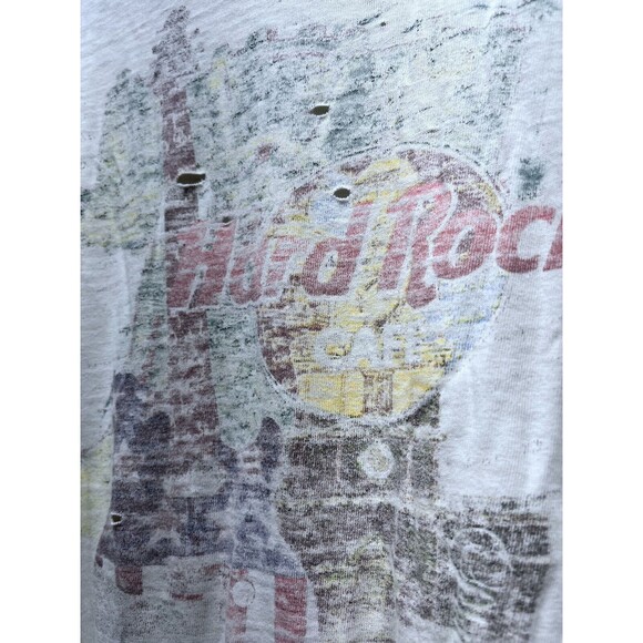 Vintage 90s thrashed super soft and thin Hard Rock Philadelphia T Shirt Large - Picture 10 of 11